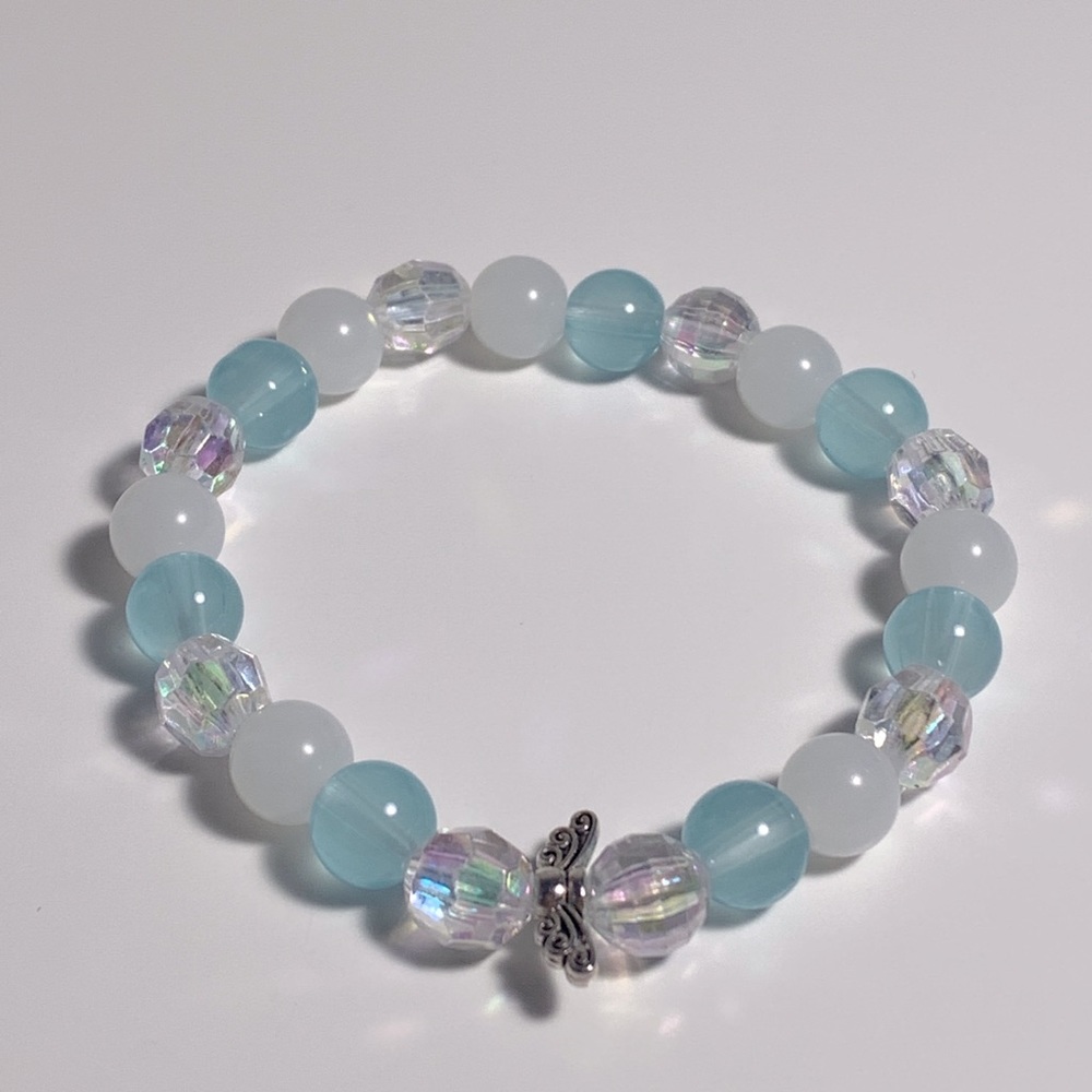Blue & white charm bracelet